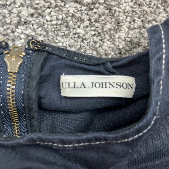 Ulla Johnson Womens Medium Black Puff Sleeve Cotton Spandex Zipper Back Top - Picture 3 of 7